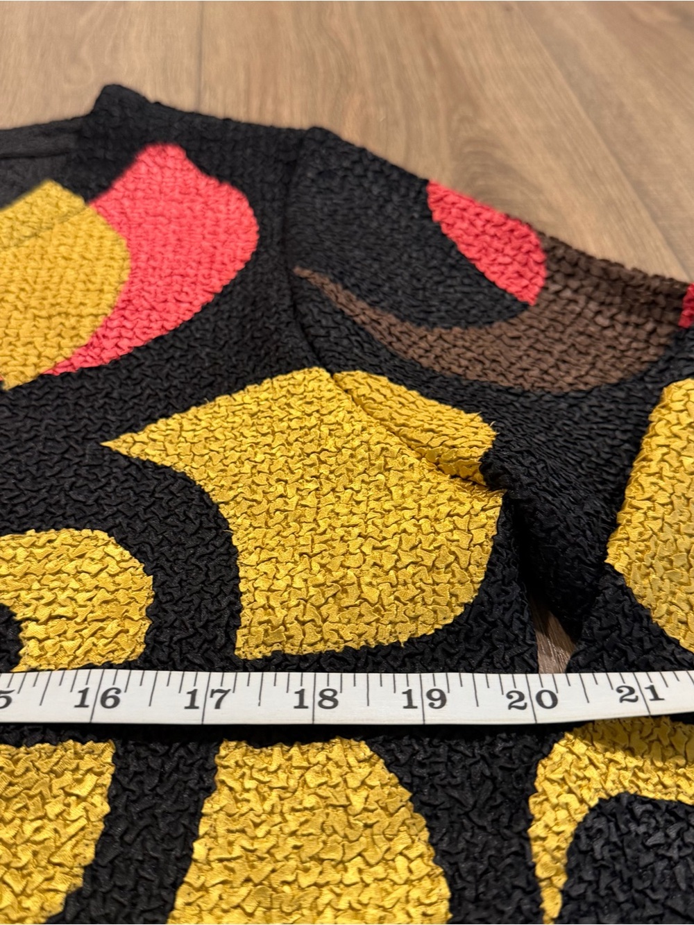 berek Black Multicolor Open-Front Abstract Cardigan, L - Picture 7 of 9